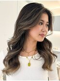 ナチュラルバレイヤージュ海外ヘアグラデーションハイライト
