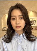 #ミディアムレイヤー ニュアンスパーマ ゆるふわパーマ 銀座