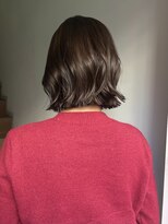 サンク 原宿 表参道(cinq)&nbsp;切りっぱなしボブヘーゼルベージュボブブラウンカラー前髪なし