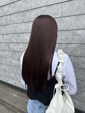 ピンクブラウン/ロング/つや髪/韓国ヘア
