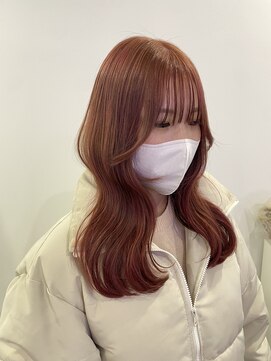 ブリーチなしピンクベージュ