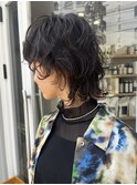 ミディアムウルフパーマ