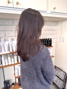 タヒエ(tahie) ミディアムレイヤーカット×ピンクブラウン