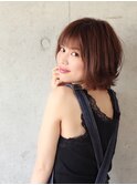 『外ハネショートボブ』×『アッシュベージュ』