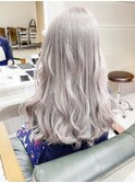 【DAYS 原宿 】アッシュグレージュブリーチカラーセミロングヘア