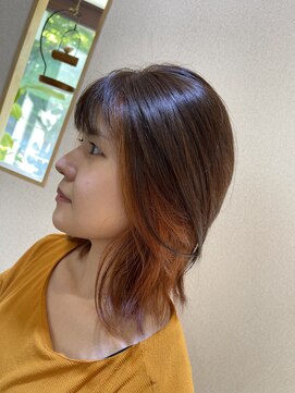 ヘアーパーチ(HAIR perch) ツヤブラウン×オレンジ