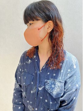 かっとはうすウィズ(With） パーマとブリーチを活かしたオレンジウェーブスタイル！