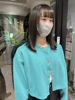 ラミエバイメルト 下北沢(lamie by melt)&nbsp;オリーブベージュ透明感カラー顔まわりレイヤー大人かわいい