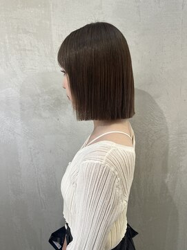 ロンドエニカ 大宮(Lond enika) 韓国レイヤーボブケアブリーチダブルカラー[大宮]ミルクティー