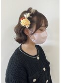 編み込みカチューシャ/編み込みヘア/結婚式ヘア