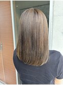 オリーブベージュ大人可愛い透明感立体感×エアストレート
