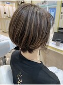 50代ヘルシースタイル メッシュ ニュアンスカラー メンズライク
