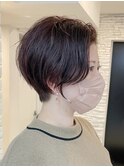 白髪ぼかし/ひし形/癖毛/大人ショートボブ/60代50代40代