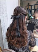 ハーフアップ