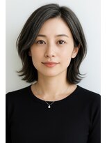 ゲイン(Gain)&nbsp;艶カット×白髪ぼかし×艶ベージュ