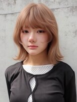 ロティー 天神(loty) レイヤー ボブ 顔周りカット ミルクティーベージュ ケアブリーチ