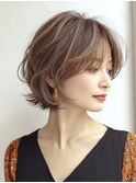 ミセスショートボブ白髪ぼかし脱白髪染め30代40代50代60代♪