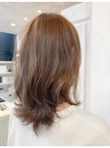 福山市美容室Caary人気 ヘーゼルベージュ夏カラー涼しげヘア
