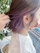 グーフィートーキョー 銀座(Goofy Tokyo)&nbsp;ぷつっとボブ/インナーカラー/イヤリングカラーピンクラベンダー