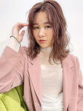 アイティー バイ アルバム 中野店(IT by ALBUM) スモーキーピンクアッシュ_アースカラーくびれヘア_39118