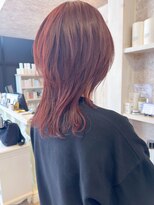 キャアリー(Caary) 福山市美容室Caary春ウルフヘア赤みカラーカシスレッドカラー