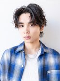 メンズス波巻きスパイラルパーマ短髪刈り上げモテ髪