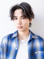 メンズス波巻きスパイラルパーマ短髪刈り上げモテ髪