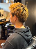 ハイライトカラー　ブリーチカラー　アップバング　20代30代