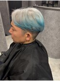 ホワイト＆水色グラデーション