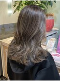 フルハイライト◎ シルバーベージュ  long layer 