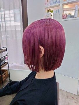 アーシェ 横浜店(A'SHE) ボブ ノーブルピンク ブリーチ