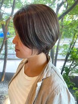 ベルフェミンアプレ(Belle femin Apres)&nbsp;大人ボブ  髪質改善 30代 顔周りカット 艶髪 オリーブグレー