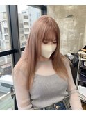 ピンクベージュハイトーン艶髪