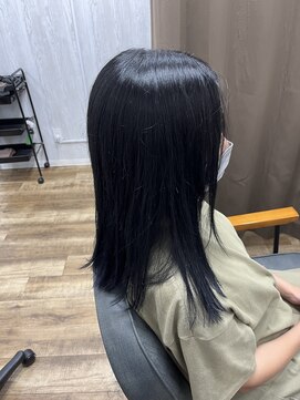 ブルーブラック×セミロング