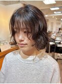 ボブ×ウェーブパーマ