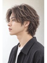 アーダーヘアサロン 森田店(ADER HAIR SALON)&nbsp;メンズミディアムニュアンスパーマ×メッシュ