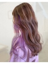 モッズヘア 足利(mod'hair)&nbsp;10代20代/インナーカラー/ラベンダー/立体感/ゆるふわロング