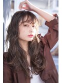 大人かわいい前髪セシルカットココアブラウンフリンジウェーブ