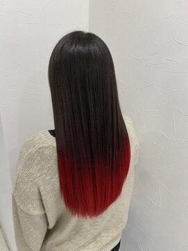 ルッカヘアガーデン バイ ラッシュゴールド(RUCCA HAIR GARDEN by LUSH GOLD) グラデーション×レッド