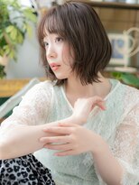 カバーヘア ブリス 川口(COVER HAIR bliss)&nbsp;シースルー前髪くせ毛風くびれボブウルフT2川口20代30代40代