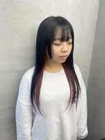 ファイブバイジエクト 堀江(FIVE by The Ect)&nbsp;インナー赤　インナーカラー　レッドカラー　イヤリングカラー