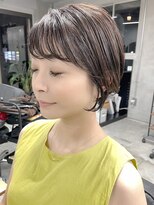 ルーファス 恵比寿 渋谷(Ruufus)&nbsp;ショートボブ/白髪ぼかしハイライト/30代40代