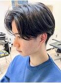 横浜 ニュアンスパーマセンターパートフェザーパーママッシュ