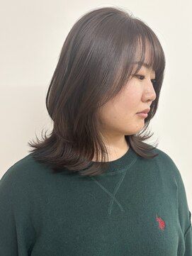 モリオフロムロンドン 松戸店(Morio from London) 【モリオ松戸　石山】外ハネくびれミディアム透明感カラー前髪有