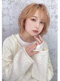 ハイトーンボブ×パーマ風ボブ