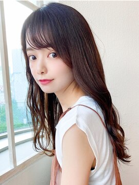 ラルユー 金山(LallYou) 後れ毛が可愛い顔周りハイレイヤーロングチェリーブラウン