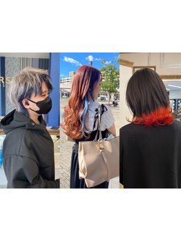 ケアブリーチ取扱い◎ダメージレスで透明感のあるハイトーン*インナー*ダブルカラーが大人気♪