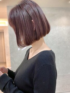 ジーナ 名駅(XENA.) ハッシュボブ/ナチュラルブラウン/ラウンドバング/髪質改善★121