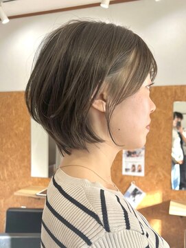 オリーブベージュ/ショートボブ/美髪トリートメント
