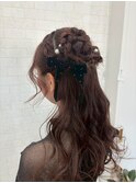 結婚式お呼ばれダウンスタイル
